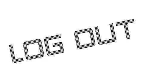 Log Out rubber stamp 스톡 일러스트