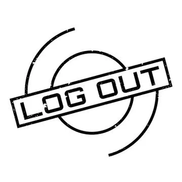 Log Out rubber stamp Illustrazione stock