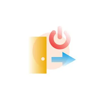 Log out. Vector icon in gradient style Stock Illustration