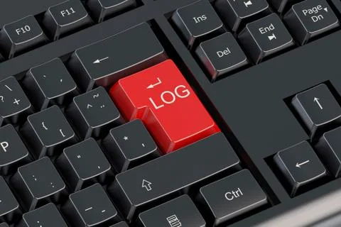 Log red key on  the keyboard 스톡 일러스트