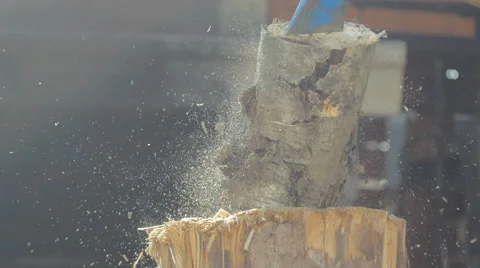 Log Resisting to Being Split Stock Footage 61482279
