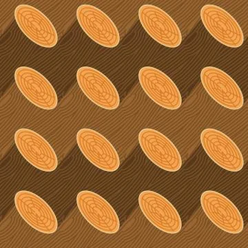 Log seamless pattern. Wooden billet background. Woodpile Ornament Illustrazione stock