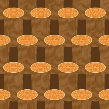 Log seamless pattern. Wooden billet background. Woodpile Ornament Stock Illustration