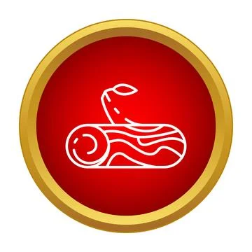 Log with sprouting leaf simple outline icon 스톡 일러스트