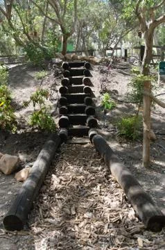 Log steps Stock Photos