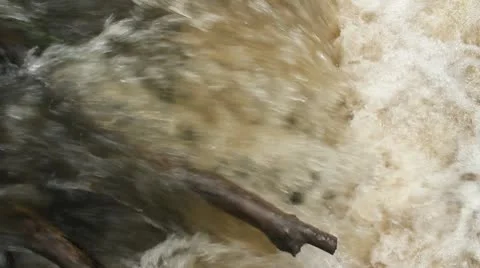 Log Stuck In Waterfall HD Stock Footage 10687925