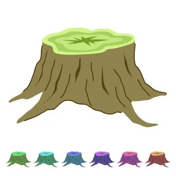 Log stump vector cartoon graphic Stock Illustration
