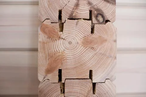 Log timber joint Stock Photos