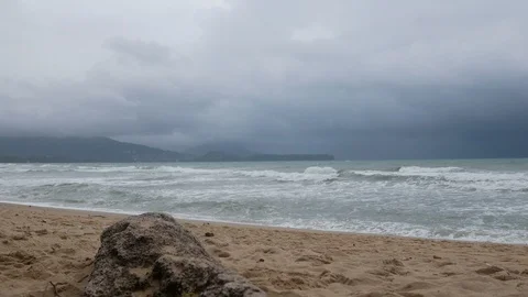 Log trunk laying on beach like a table for put something on ,  Background are Stock-Footage 94514141