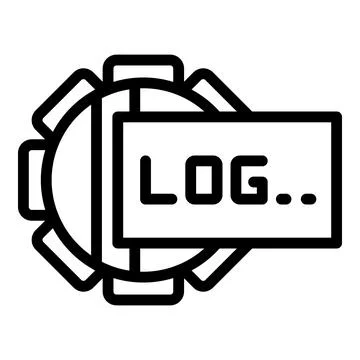 Log user icon outline vector. Online web 스톡 일러스트