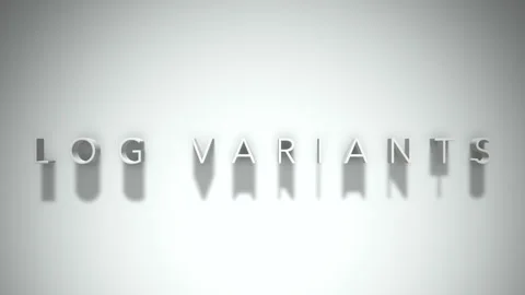 Log variants 3D title animation white text on a white background Stock Footage 299368228