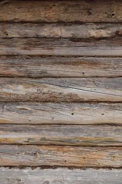Log wall detail. Stock Photos