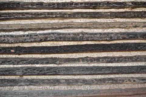 Log wall Stock Photos