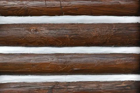 Log Wall Stock Photos