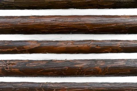 Log Wall Stock Photos