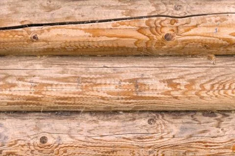 Log wall texture for background Stock Photos