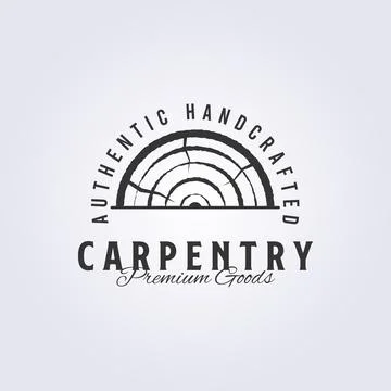 Log wood logo vector illustration design, wood material for carpenter Stock Illustration