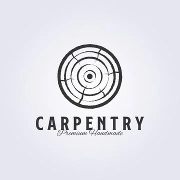 Log wood material logo vector illustration design, for carpenter occupation.. Stock Illustration