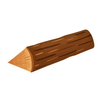 A log, a wooden material, a log in a section. Stock Illustration