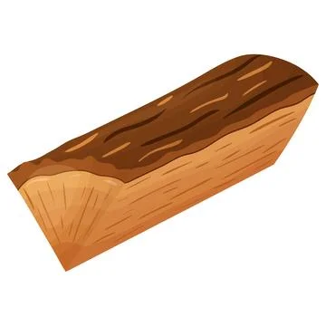 A log, a wooden material, a log in a section. Stock Illustration
