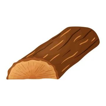 A log, a wooden material, a log in a section. Stock Illustration