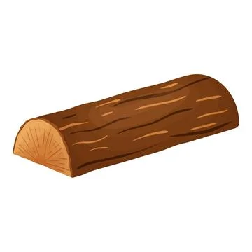 A log, a wooden material, a log in a section. Illustrazione stock