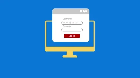 Log In Your Website Concept Flat Design Animation Stock Footage 255474454