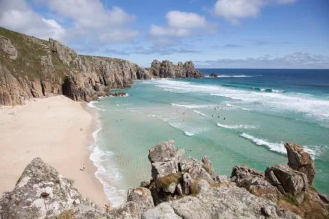 Logan Rock, Treen, Cornwall Foto stock