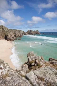 Logan Rock, Treen, Cornwall Stock Photos
