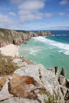 Logan Rock, Treen, Cornwall Stock Photos