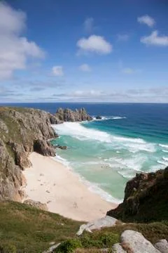 Logan Rock, Treen, Cornwall Foto stock