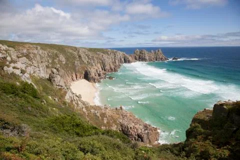 Logan Rock, Treen, Cornwall Foto stock