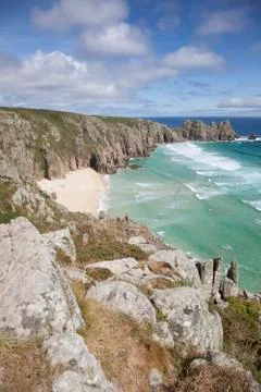 Logan Rock, Treen, Cornwall Stock Photos