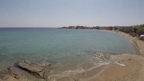 Logaras beach in Paros, Greece Stock Footage 82183640