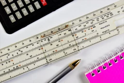 Logarithmic calculations at school in the classroom. Stock Photos