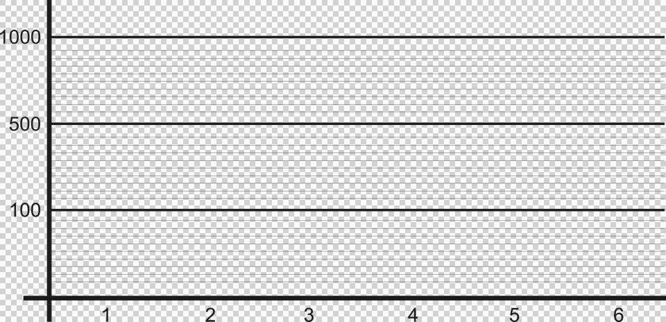 Logarithmic graph with horizontal lines and scale イラスト素材