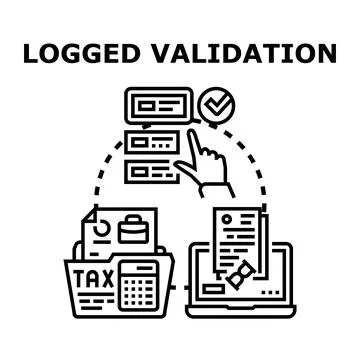 Logged validation process for online document review Ilustración de archivo