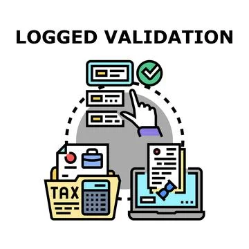 Logged validation process for online document review Illustrazione stock
