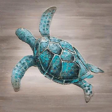 Loggerhead Turtle Impasto Painting Foto stock