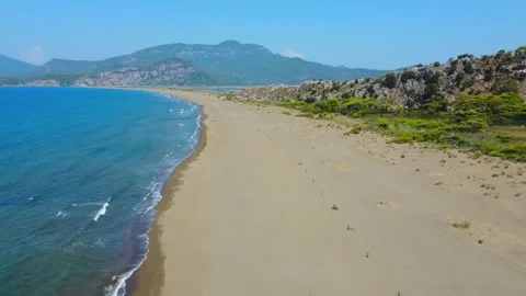 Loggerhead turtle spawning site Iztuzu Beach. Turkey. 스톡 동영상 252598637
