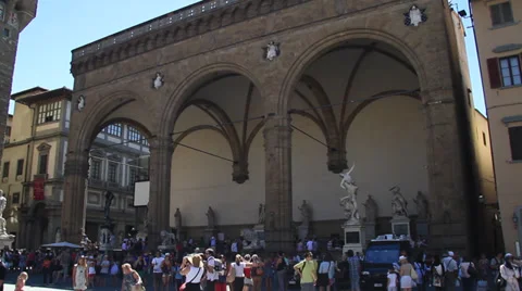 Loggia dei Lanzi Video stock 38216557