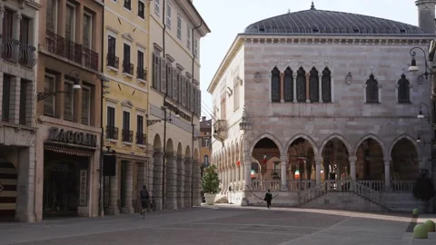 Loggia of the Lionello in Udine Stock Footage 130342004