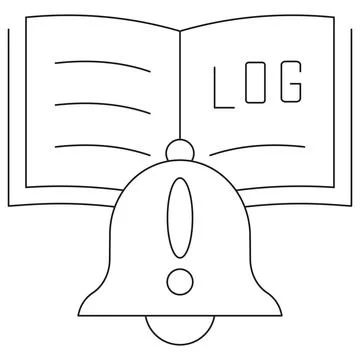 Logging and Alerts in Machine Learning Infrastructure Icon Stock Illustration
