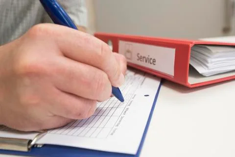 Logging and taking notes in the administration Foto stock