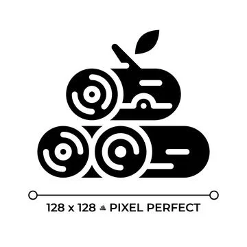 Logging black glyph icon Stock Illustration