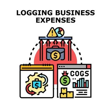 Logging business expenses concept vector illustration Stock Illustration