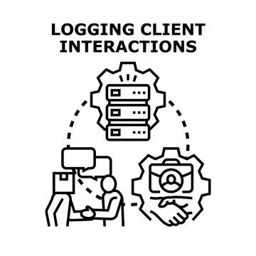 Logging client interactions data for business analysis Illustrazione stock