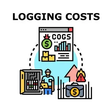 Logging costs concept vector illustration graphic イラスト素材
