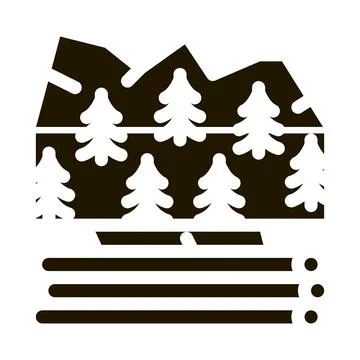 Logging forest icon Vector Glyph Illustration Stock Illustration