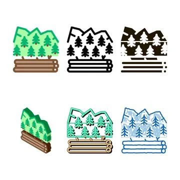 Logging forest icon vector mix outline 스톡 일러스트